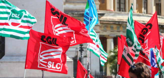 slc bandiere con cisl e uil